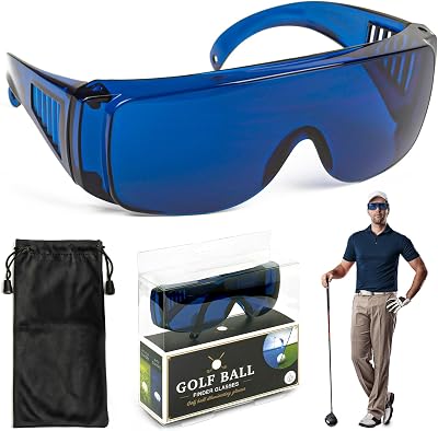 Thumbs Up Original Golf Ball Finder Glasses Blue Lens Carry Pouch