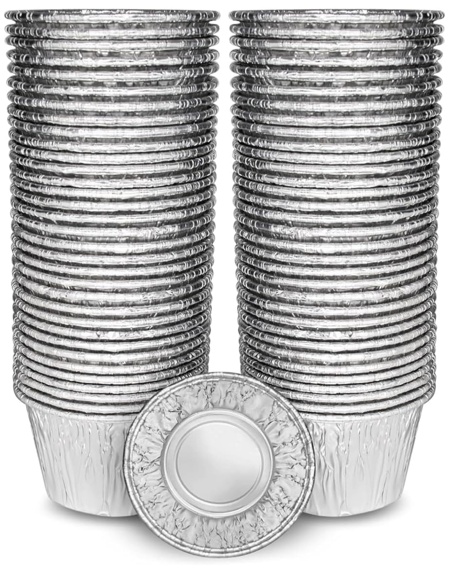 25 Bakery Direct Round Disposable Foil Christmas Pudding Dishes Cases Moulds - Reusable and Recyclable Cupcake Cases Pie Dish Tray Baking Tart Muffin Yorkshire Pudding