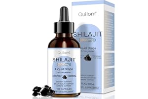 QUILOM Shilajit Resin Organic Liquid Supplement, Shilajit Himalayan Organic, Shilajit Resin Drop, Shilajit Drop Contain 85+ Trace Minerals, Alternative to Resin & Capsules, 60 ml