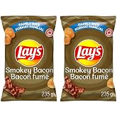 Lays Smokey Bacon Potato Chips, 235g/ 8.3oz, 2-Pack {Imported from Canada}