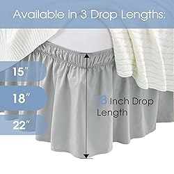 FreshCulture Queen Bed Skirt, Elastic Wrap Around
