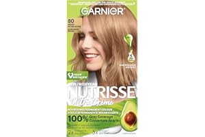 Garnier Nutrisse Ultra Crème, Permanent Hair Dye, 100% Grey Coverage, Vegan Formula, Nourished Hair, Long-Lasting Rich Colour