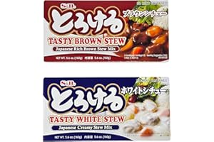 YCNO KOMBOFAN SB Tasty Stew Variety 2 packs (Japanese Beef Rich Brown Stew Sauce Mix, White Creamy Stew Mix) 5.6oz each