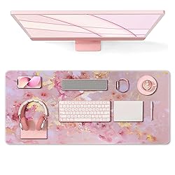Anyshock Pink Desk Mat, Gaming Mouse Pad Large, XXL