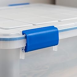 IRIS USA WeatherPro 27 Qt Storage Bins with Lids, 3