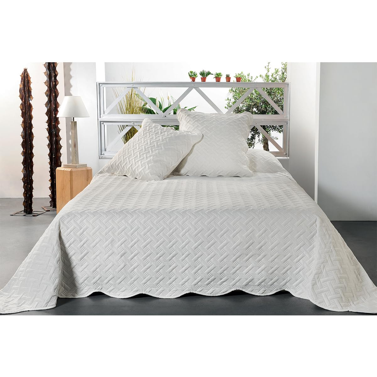 LINDER Bedspread 100% Polyester Beige 250 x 260 cm