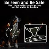 HEELE Dog Harness No Pull Front Back Clips Reflective Adjustable Size M Green view 6