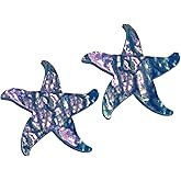Aquatic Custom Tile Starfish Glass Swimming Pool Step Marker Mosaic (5", Deep Blue) (2 Pack)