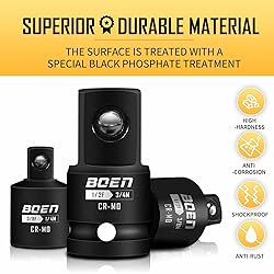 BOEN 5 Piece Impact Socket Adapter Set and Reducer