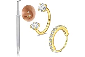 MODRSA 18g 20g 22g Nose Rings Hoops Silver Gold Hoop Nose Ring Surgical Steel Hypoallergenic Cartilage Hoop Earring Thin Helix Earring Hoops Tiny Small Lip Rings Piercing Jewelry 6mm 8mm 10mm