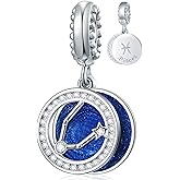 Zodiac Sign Charms for Charm Bracelets - 925 Sterling Silver Necklace Pendants, 12 Constellation/Horoscope Star Dangle - Dangling Birthstone Beads, Birthday Gifts for Women/Men.