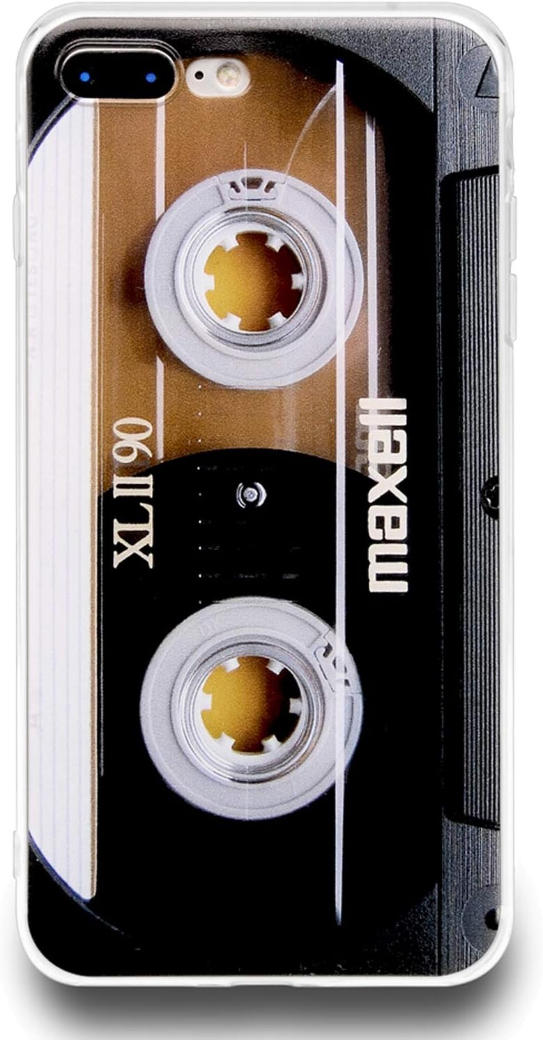 TNCY Bumper Soft TPU Music Cassette Tape Retro 80’s Type Amazing Back Cover Phone Case Compatible with iPhone 7 Plus iPhone 8 Plus 5.5 inch