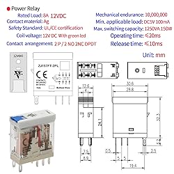 6 Pcs 12 Amp Power Relay Switch 12V DC Relay