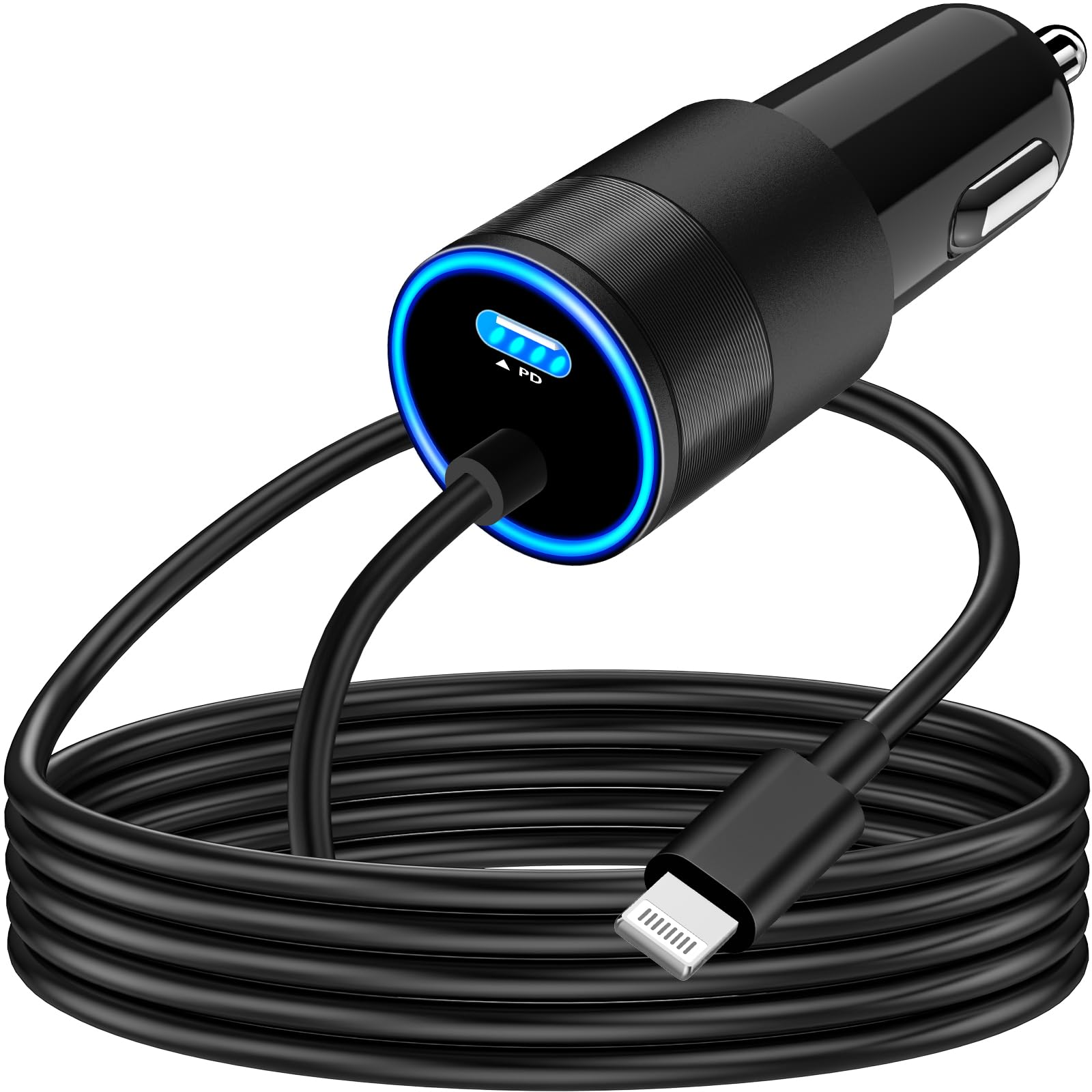 Photo 1 of [Apple MFi Certified] iPhone Fast Car Charger, KYOHAYA 60W Dual PD Car Power Cigarette Lighter USB-C Car Carplay Fast Charger + 6FT Type-C to Lightning Cable for iPhone 14 13 12 11 Pro XS XR X SE iPad 4 pack