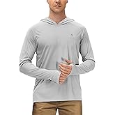 Roadbox Mens UPF 50+ Long Sleeve, Sun Hoodie Fishing Shirts for Men, UV Protection Hooded for Hiking Running Workout