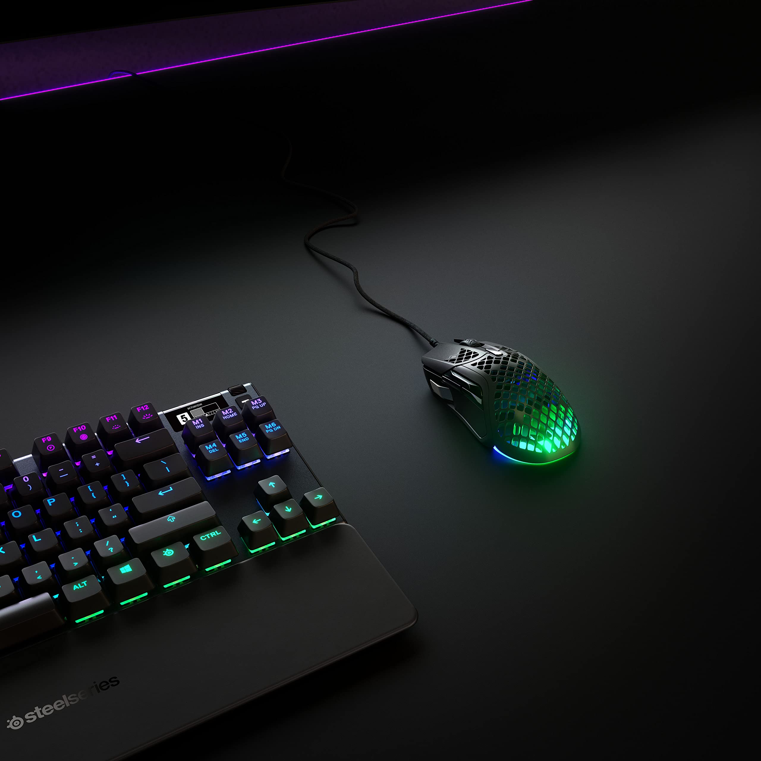 SteelSeries Aerox 5 - RGB Gaming-Mouse mit Öffnungen in der Oberfläche - Federleicht und wasserabweisend - Optischer TrueMove Air-Sensor mit 18.000 DPI 8