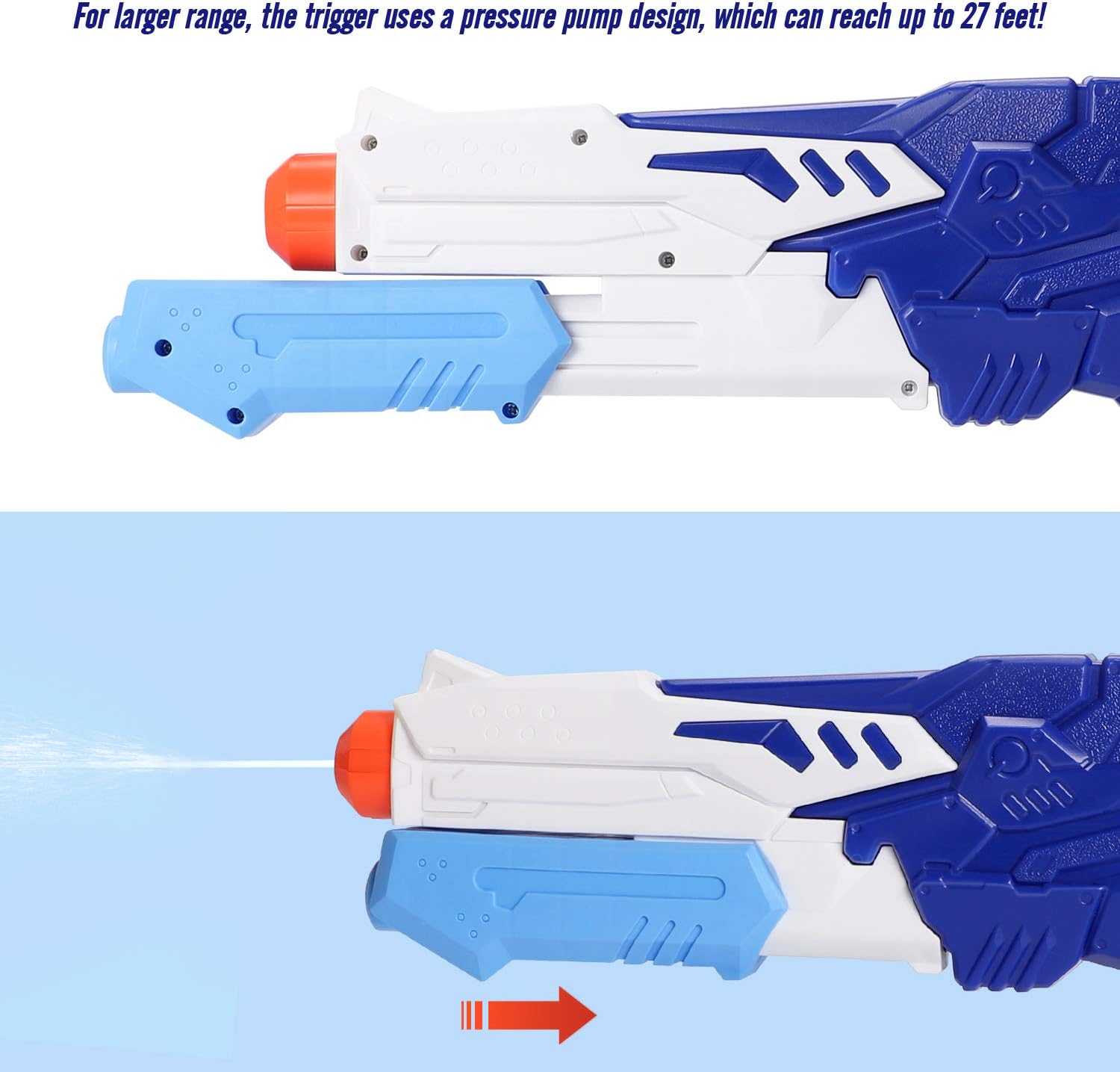 CIRO Water Gun for Kids and Adults, 2 Pack Squirt Gun Super Soaker Water Blaster Long Range 600CC Water Guns, Summer Outdoor Toys for Boys & Girls: Toys & Games