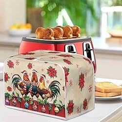 Annejudy Christmas Rooster Print 2 Slice Toaster