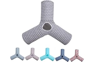 Miss Meow Cat Tunnel,Cat Tunnel for Indoor Cat, Kitten Toys Collapsible 3 Ways Play Toy, Pet Tube Hideaway Tunnel with Ball for Cats Rabbits Kittens (Gray Arrow)