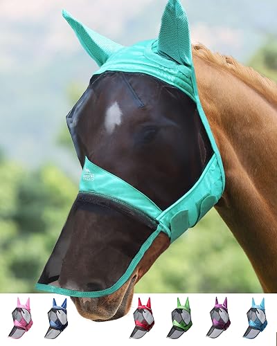 Harrison Howard CareMaster Pro Luminous Horse Fly Mask Large Eye Space Long Nose
