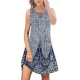 ETCYY Summer Dresses for Women 2026 Trendy Boho Floral Print Beach Cover Up Casual Spring Sleeveless Sundresses