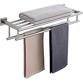 RTCUL Bathroom Towel Rack 24 Inch Tower Holder with Double Towel Bar Brushed Nickel Towel Rack Wall Mounted SUS304 Stainless Steel Hotel Towel Shelf Modern Towel Hanger