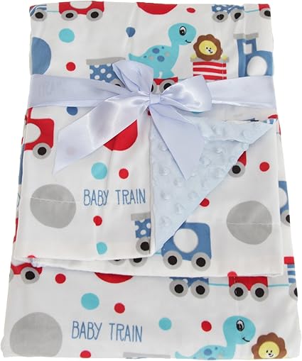 Amazon スナグル ベビー Snuggle Baby 赤ちゃん ベビー用 リバーシブル 電車のデザイン ベビーブランケット 毛布 ショール 100cm X 75cm ホワイト マルチ 毛布 ブランケット ベビー マタニティ 通販
