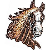 Amazon.com: Brown Horse Head Animal Cartoon Stickers Patch Horse ...