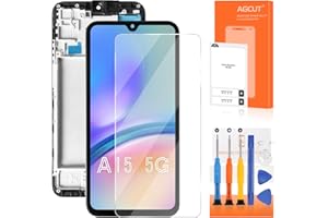 AGCUT OLED for Samsung Galaxy A15 5G Screen Replacement for Samsung A15 5G LCD Display SM-A156U SM-A156P SM-A156W LCD Digitizer Screen Touch Assembly Black with Frame(Support Fingerprint)