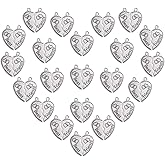 PH PandaHall 80 Sets Tibetan Style Alloy Best Friends Love Heart Split Charms Pendant 25.5x23.5mm for Jewelry Making Antique Silver