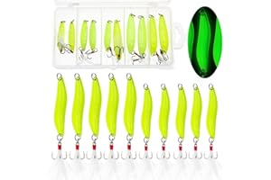 FREGITO Fishing Lures,Fishing Spoons, Colorful Casting Fishing Spinner Hard Baits Tackle Single Hook for Trout Bass Salmon Freshwater Saltwater with Metal Hooks