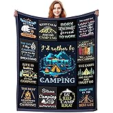 Camping Blanket Gifts for Men Woman Couples,Soft Cozy Camping Blankets and Throws RV Travel Hiking Bed Sofa,Cool Camper Gifts for Camping Lovers Campsite Outdoors 50"X40"