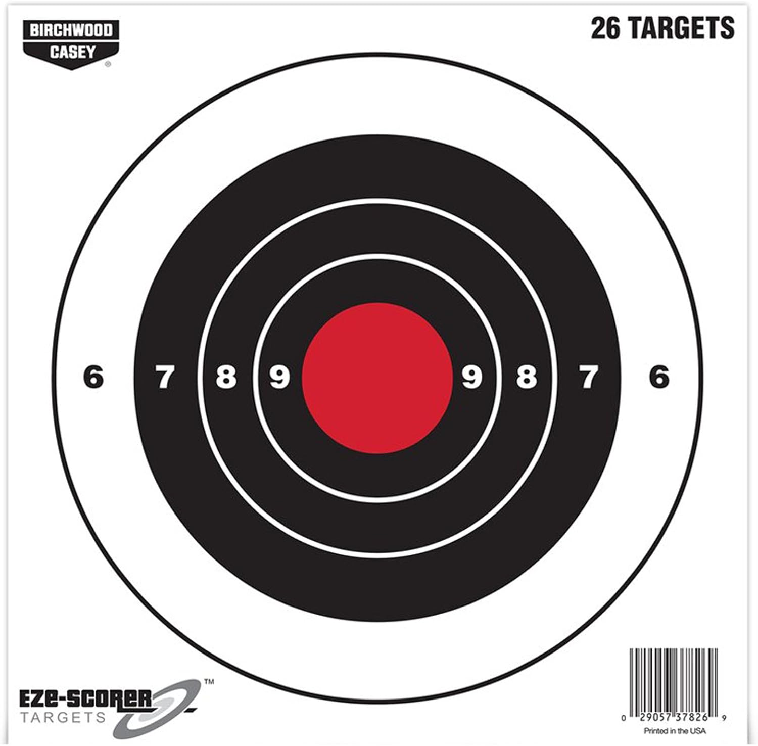 Birchwood Casey EZEScorer 8" Bull'sEye Paper Target26 Sheet Pack