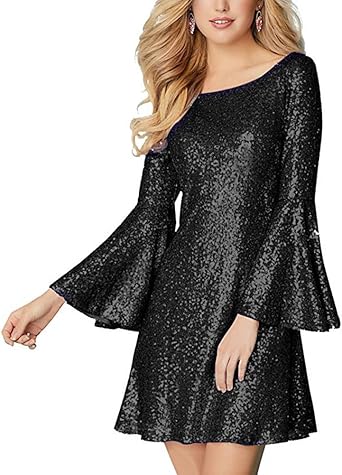 long sleeve sequin homecoming dress
