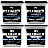 Moisture Absorber 4 Pack with Activated Charcoal Dehumidifier Bucket, Unscented Odor Absorber for Closet Basement Bathroom Boat RV, Disposable - Better Boat