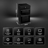 Hisense Freestanding Ceramic Electric Cooker Double Oven 69/43L Black A Rated view 3