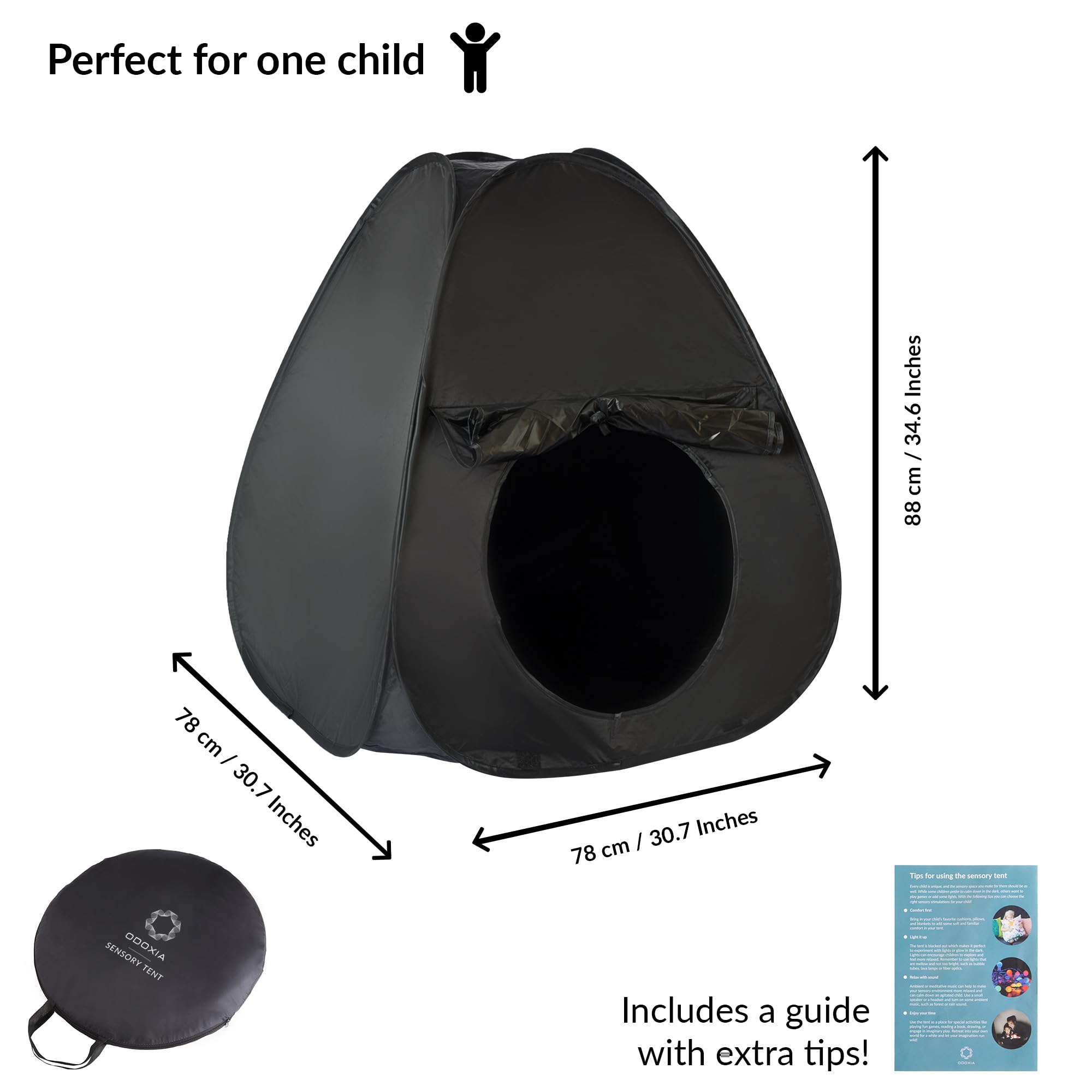 Sensory Tent | Calm Corner to Play and Relax | Toys for Autistic Children | Helps with Autism, SPD, Anxiety & Improve Focus | Black Out Sensory Tents for Autistic Children | Small