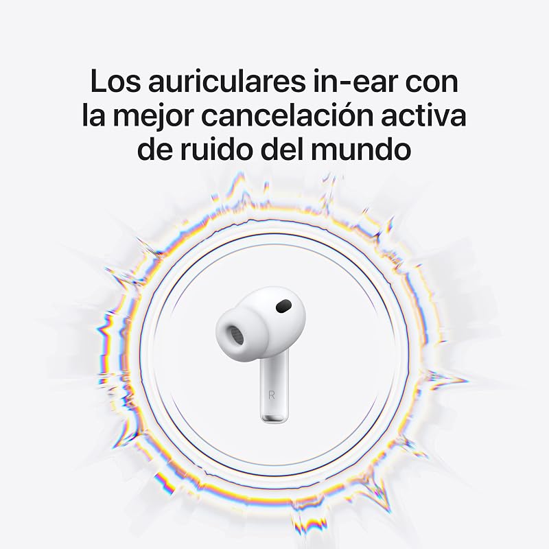 AirPods Pro 3 Auriculares inalámbricos con cancelación Activa de Ruido, medición de frecuencia Cardiaca, Auriculares Bluetooth, Audio Espacial, Sonido de Alta fidelidad y Carga por USB-C
