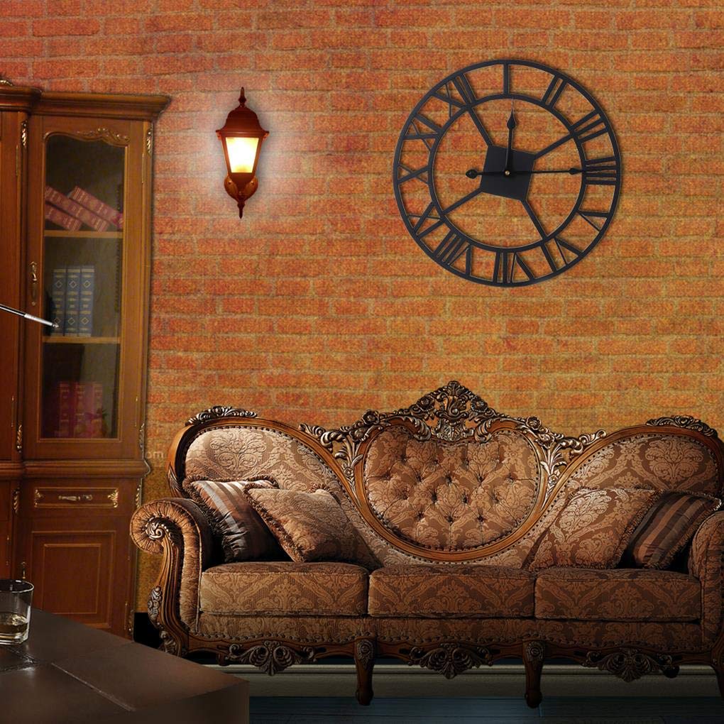 Amazon Com Wall Clocks Roman Numerals Rounded Large Iron