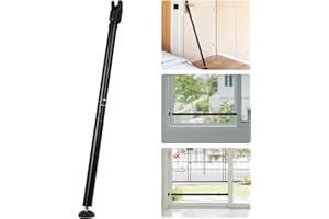 JSungo 2-in-1 Sliding Door Security Bar, Upgrade Doors Stoppers Security, Heavy-Duty Door Jammer Doors Stopper for Sliding Window, Adjustable Door Jammer for Home, Apartment, and Hotel, Black, 1 Pack