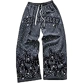 SOLY HUX Men's Baggy Sweatpants Y2k Graphic Print Drawstring Elastic Waist Pants Streetwear