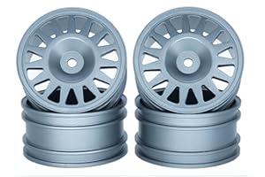 RCTHJIA 1/10 RC Aluminum Wheels 12mm Hex On Road Drift Rims 4Pcs/Set for Tamiya TT01 TT02 XV01 TA06 WLtoys A959 PTG2 HPI KYOSHO HSP PTG2 Touring Car Street Tyres