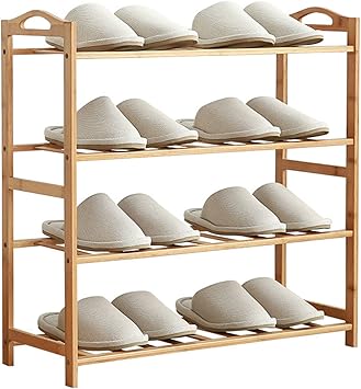 Amazon Co Jp 竹の靴ラック 家庭用多層靴ラック収納ラック 直立棚スタンド小コンパクト 靴工場用本棚多機能収納棚 スポーツ アウトドア