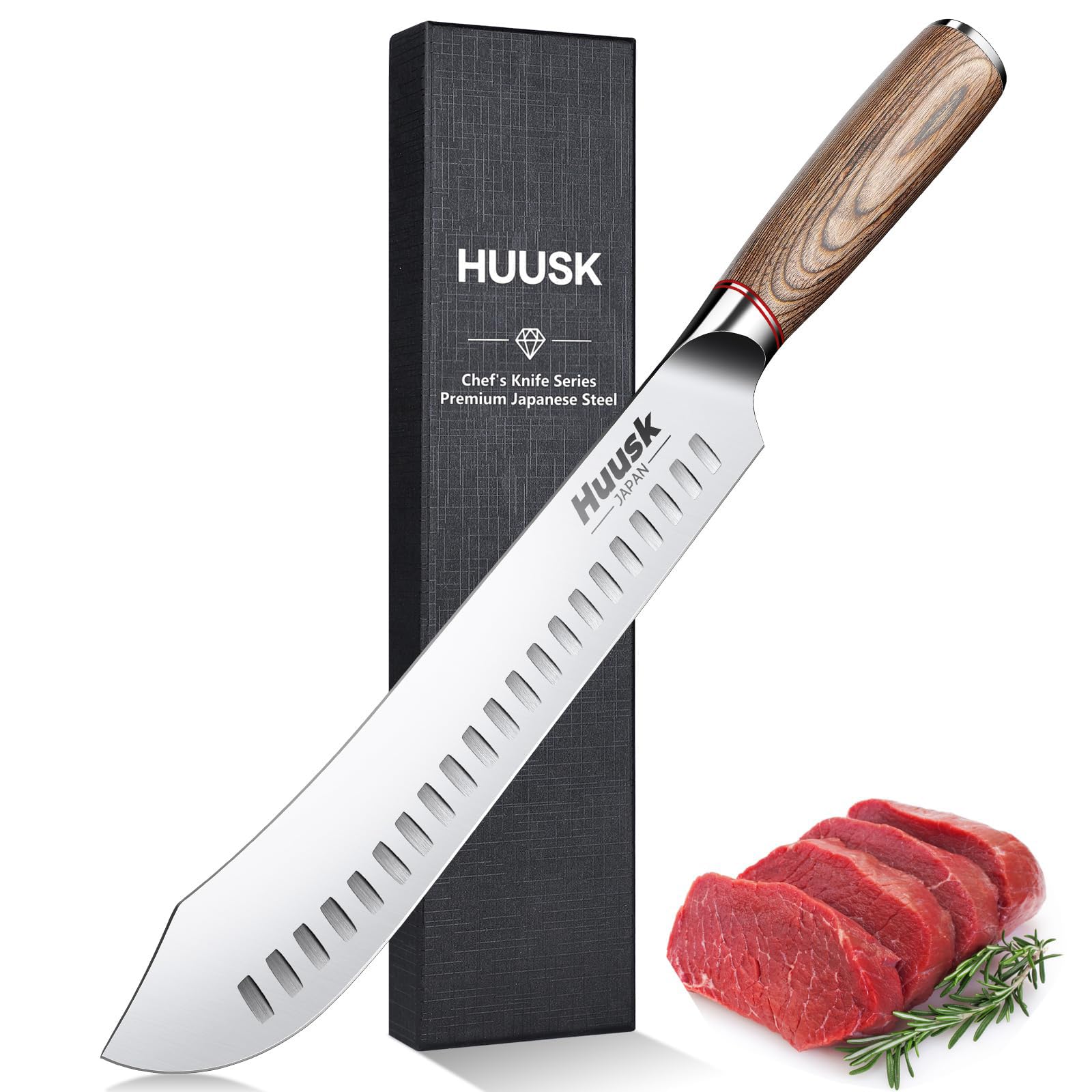 Huusk 10 Inch Bullnose Butcher Knife, Premium