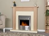 Adam Southwold Oak & Cream 43 inch Fireplace Surround Modern Unfinished view 2