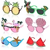 Stegosaurus 6 Pairs Novelty Party Sunglasses, Funny Luau Party Sunglasses Hawaiian Tropical Glasses Beach Themed Party Supplies Decoration