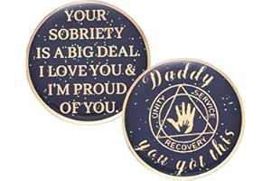 LPARKIN Recovery Coin AA Chips and Medallions Sobriety Coin Alcoholics Anonymous Token Sober Coin for Men Birthday Gifts for Dad from Son Daughter - Daddy You Got This