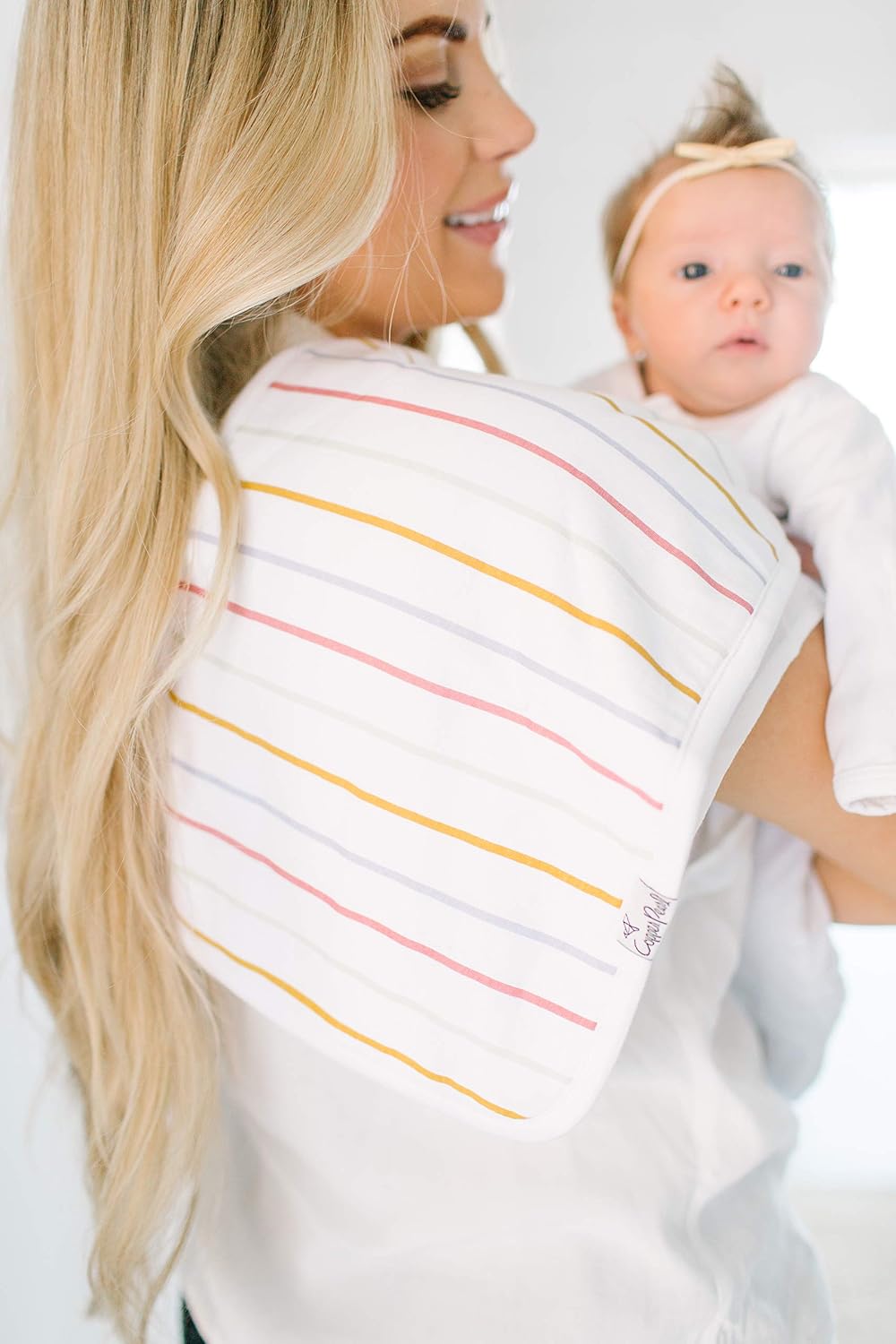 Copper Pearl Baby Burp Cloth Large 21''X10'' Size Premium Absorbent Triple Layer 3-Pack Gift Set"Olive", Floral - Image 4
