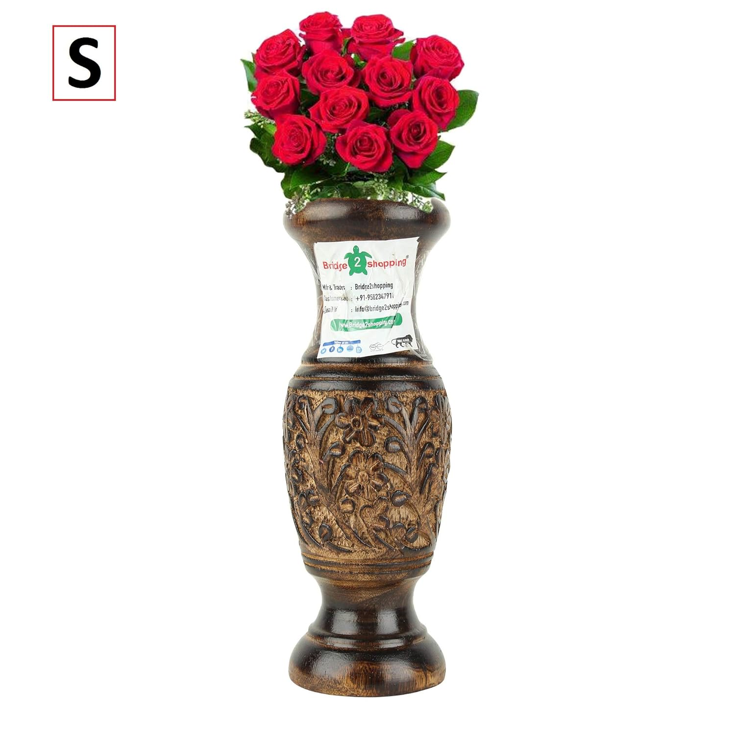 Buy Bridge2shopping Flower Vases For Home Wooden Flower Pot