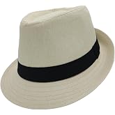Sucanra Short Brim Trilby Fedora Hat for Men Women